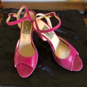 Hot Pink Pepe Lopez Tango shoes Size 7 Heels 4”